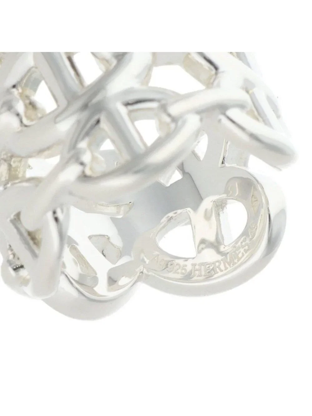 Hermes Chaine D'ancre Enchainee GM Silver Ring